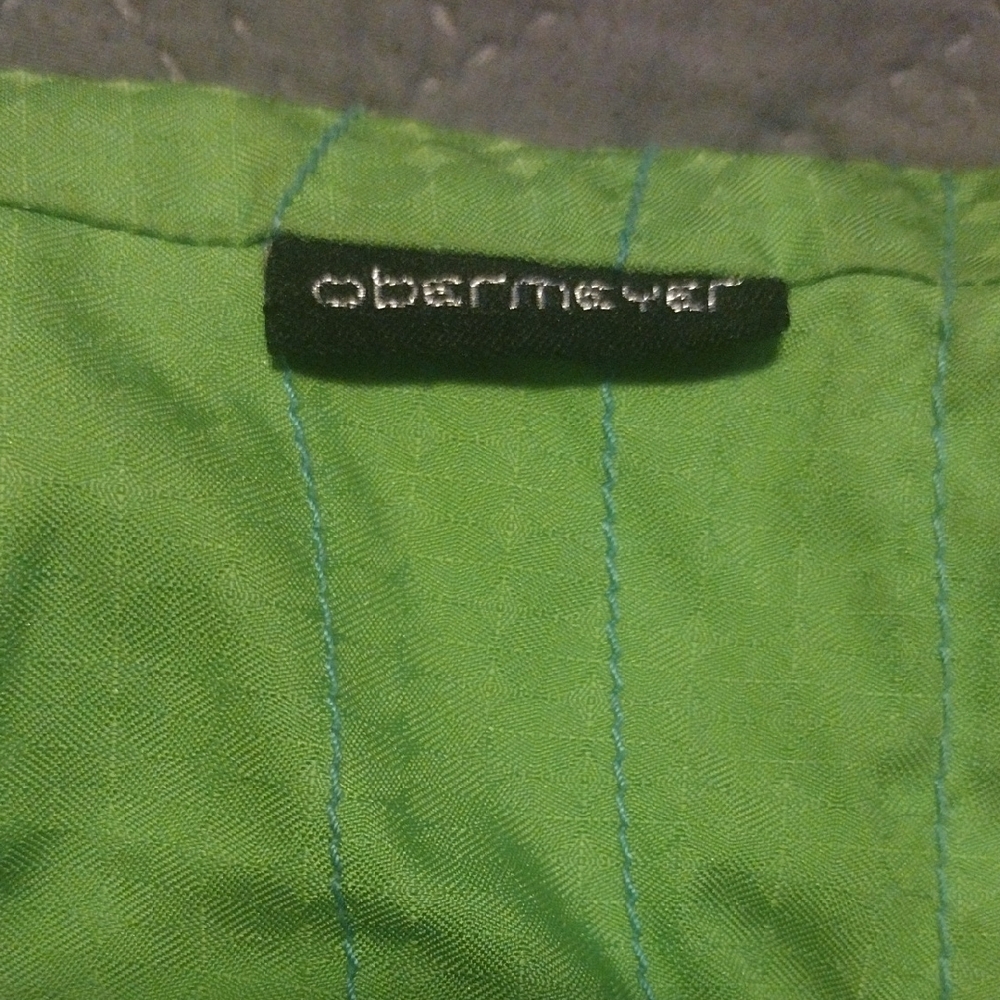 Obermeyer Kids Lime Green Raincoat With Blue Lining And Many Pocket And Features - Picture 5 of 13